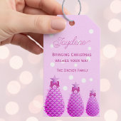 ピンクのクリスマスマツコーン オーダーメイド ギフトタグ