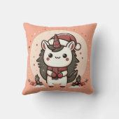 ピンクのクリスマスユニコーンサンタ クッション (裏面)