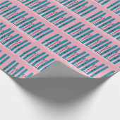 ピンクのクリスマスラッピング紙のブルースキー。 ラッピングペーパー (角)