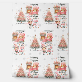 ピンクのクリスマスリストツリーの夢いけなを見ている 壁紙