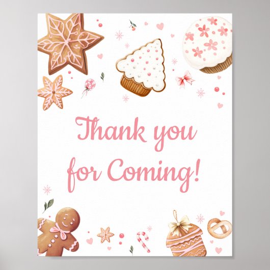 ピンクのクリスマスリトルクッキーありがとう来。 ポスター (正面)