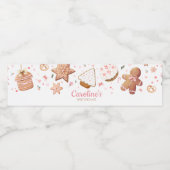 ピンクのクリスマスリトルクッキー赤ちゃんシャワー ペットボトルラベル (シングルラベル)