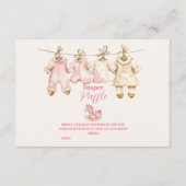 ピンクのクリスマスロッキング馬おむつラッフル エンクロージャーカード (正面)