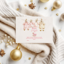 ピンクのクリスマスロッキング馬おむつラッフル