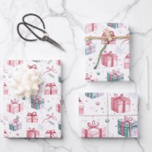 ピンクのクリスマスヴィンテージギフトパッケージ