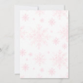 ピンクのクリスマス冬のオーナメントベビーガールシャワー 招待状 (裏面)