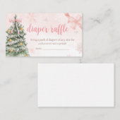 ピンクのクリスマス外のおむつラッフルは冷たい エンクロージャーカード (正面/裏面)