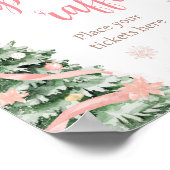 ピンクのクリスマス外のおむつラッフルは冷たい ポスター (角)