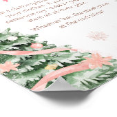 ピンクのクリスマス外は寒いベビー ポスター (角)