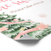 ピンクのクリスマス寒い外のベビーは甘い ポスター (角)