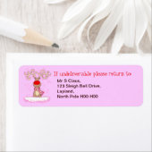 ピンクのクリスマス差出人住所ラベル ラベル (インサイチュ)