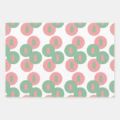 ピンクのクリスマス格言の木とオーナメント ラッピングペーパーシート (正面3)