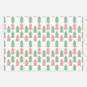 ピンクのクリスマス格言の木とオーナメント ラッピングペーパーシート (正面2)
