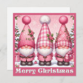 ピンクのクリスマス格言グリーティングカード シーズンカード (正面/裏面)