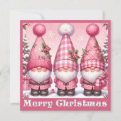 ピンクのクリスマス格言グリーティングカード シーズンカード (正面)