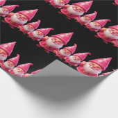 ピンクのクリスマス格言パターン ラッピングペーパー (角)