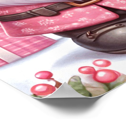 ピンクのクリスマス格言ポスター ポスター (角)