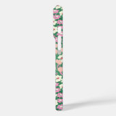 ピンクのクリスマス犬の女パーソナライズされたの子モノグラム Case-Mate iPhoneケース (裏面 / 左)