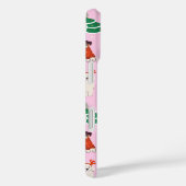 ピンクのクリスマス犬の女パーソナライズされたの子モノグラム Case-Mate iPhoneケース (裏面 / 右)