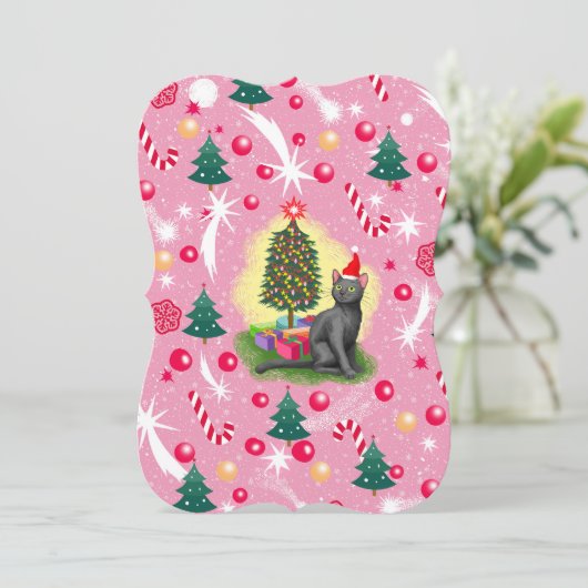 ピンクのクリスマス猫 (スタンド正面)