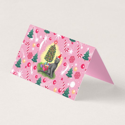 ピンクのクリスマス猫 (裏面)