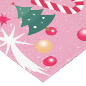 ピンクのクリスマス猫 ショートテーブルランナー (コーナー)