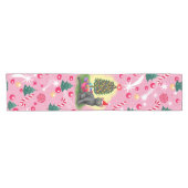 ピンクのクリスマス猫 ショートテーブルランナー (横)