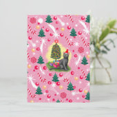 ピンクのクリスマス猫 シーズンカード (スタンド正面)