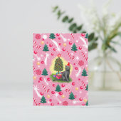 ピンクのクリスマス猫 シーズンポストカード (スタンド正面)