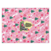 ピンクのクリスマス猫 テーブルクロス (正面(横))
