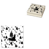 ピンクのクリスマス猫 ラバースタンプ (押印)