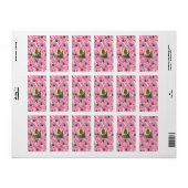 ピンクのクリスマス猫 ラベル (フルシート)