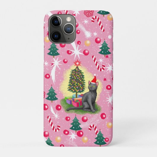 ピンクのクリスマス猫 Case-Mate iPhoneケース (裏)