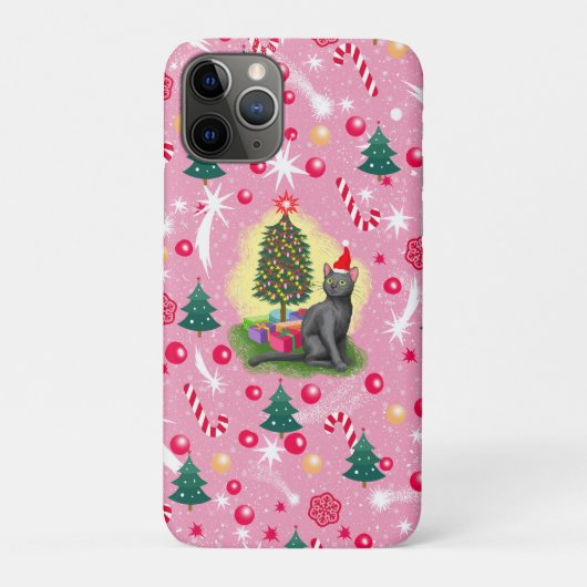 ピンクのクリスマス猫 Case-Mate iPhoneケース (裏)