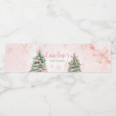 ピンクのクリスマス赤ちゃんシャワー外は寒い ペットボトルラベル (シングルラベル)