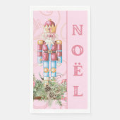 ピンクのクリスマス・くるみ割り人形のNoelペーパーゲストタオル (正面)