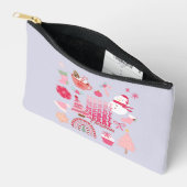 ピンクのクリスマス アクセサリーポーチ (見開き)