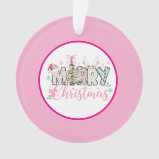 ピンクのクリスマス オーナメント