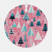 ピンクのクリスマス ガラスオーナメント (裏面)