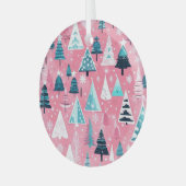 ピンクのクリスマス ガラスオーナメント (正面左)