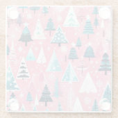 ピンクのクリスマス ガラスコースター (裏面)