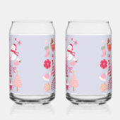 ピンクのクリスマス ガラス缶 (左)