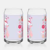 ピンクのクリスマス ガラス缶 (右)