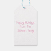 ピンクのクリスマス ギフトタグ (裏面)