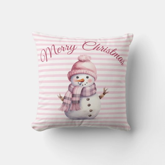 ピンクのクリスマス クッション (正面)