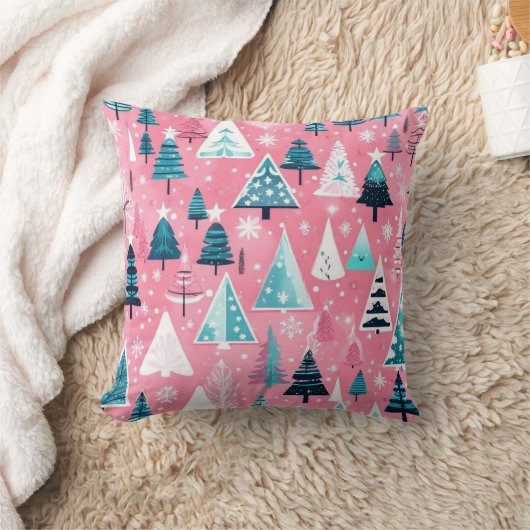 ピンクのクリスマス クッション (ブランケット)