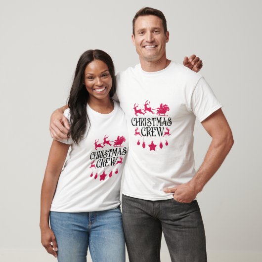 ピンクのクリスマス - クリスマスクルーのTシャツ Tシャツ (ユニセックス)