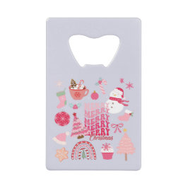 ピンクのクリスマス クレジットカード栓抜き