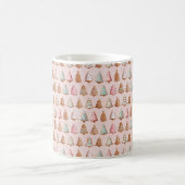 ピンクのクリスマス コーヒーマグカップ (中央)