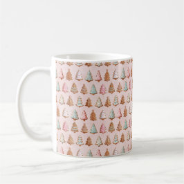 ピンクのクリスマス コーヒーマグカップ